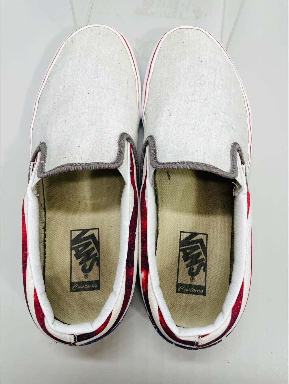 Vans Canvas Classic Slip On 2 Tone US Flag Shoes Mens 10.5 - Picture 8 of 12